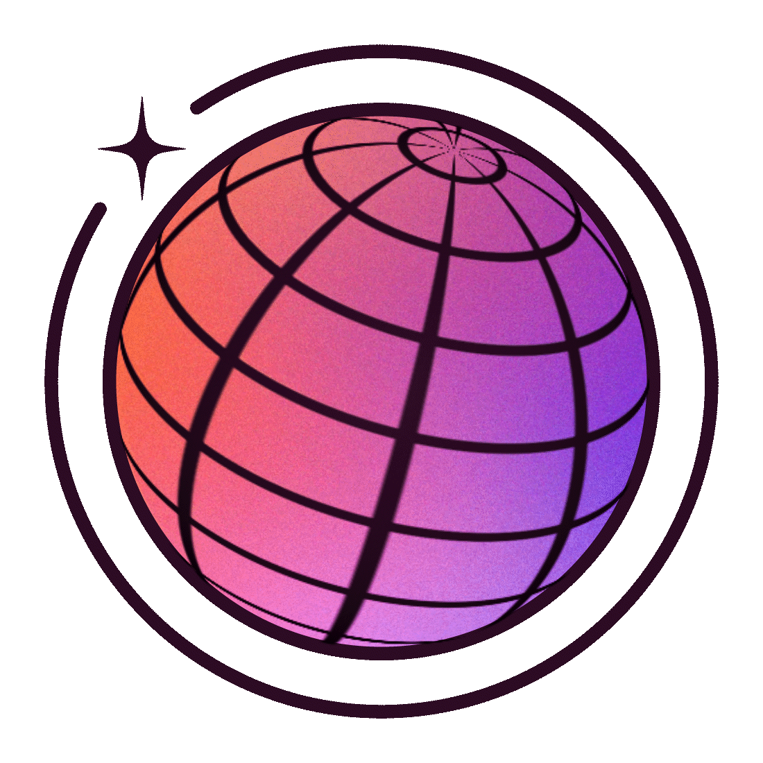 Animated spinning globe illustration